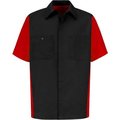 Vf Imagewear Red Kap¬Æ Men's Crew Shirt Short Sleeve M Black/Red SY20 SY20BRSSM